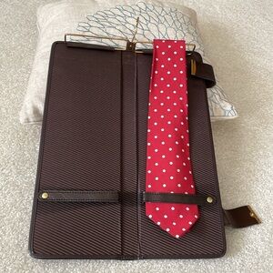 Vintage Necktie Storage Case Travel Hanger Snap Closure 16x12" Open